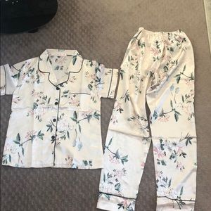 Floral silk pajama set